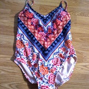 One piece tie back swimsuit
